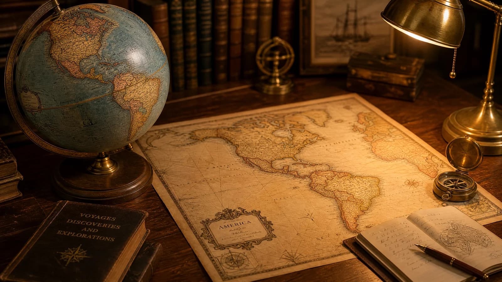 Weltkarte auf einem Schreibtisch, Sinnbild für die globale Steuerplanung und territoriale Systeme